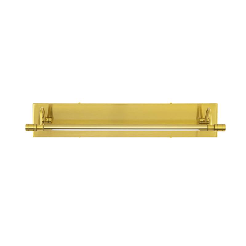 23.1" W Mid-Century Modern Gold Double Arm LED 3000K Barthroom Mirror/Picture Wall Light - 21.3 in. W x 4.3 in. H x 6.7 in. D