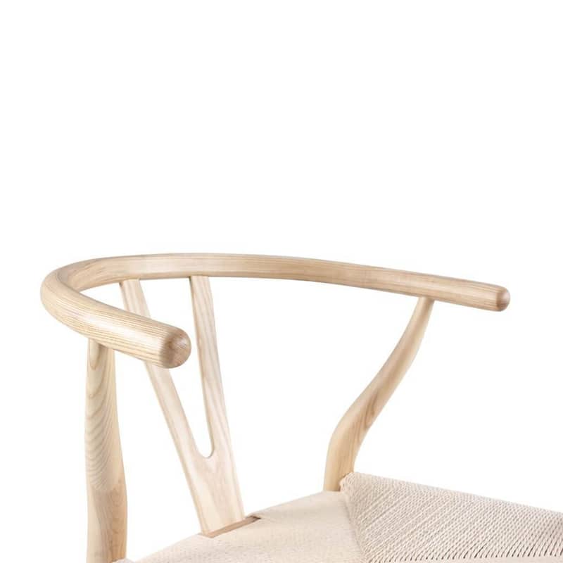 Counter Stool Natural Ash Solid Wood Hand Woven Paper Cord Seat Eco Oil Finish 22x21x37 Inches Non Toxic