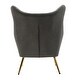 preview thumbnail 111 of 141, Eusebio Tufted Velvet Accent Chair with Wingback, Arms, and Metal Gold Legs for Living Room or Bedroom by HULALA HOME