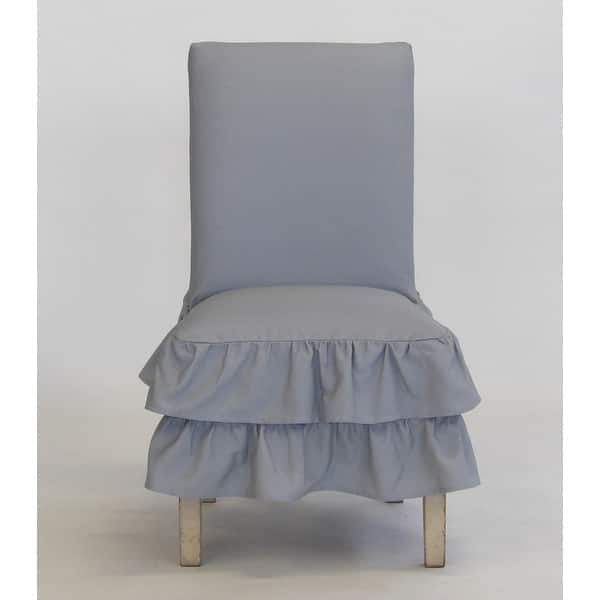 Cotton Tiered Ruffled Dining Chair Slipcover N/A Bed Bath & Beyond