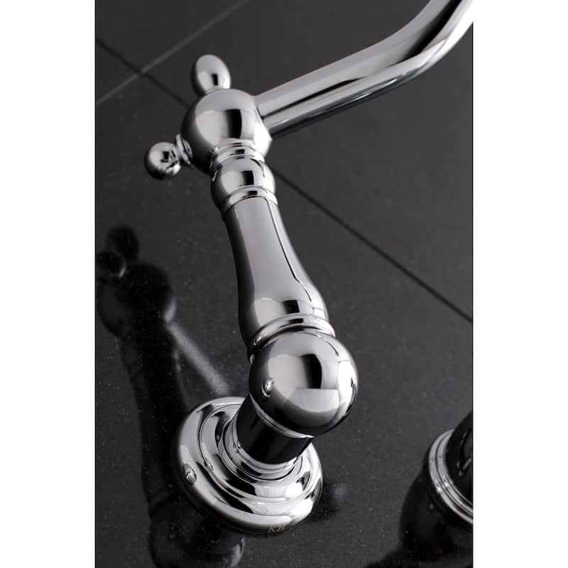 Heritage 3-Hole Wall Mount Roman Tub Faucet in Brushed Nickel