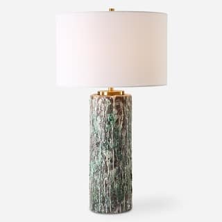Uttermost Meltdown Ivory Teal Table Lamp - 28.5'' H X 16'' W X 16'' D