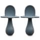 preview thumbnail 1 of 5, Grabease Baby Silicone Spoon Set for Baby-Led Weaning & First Stage Self-Feeding, Gray