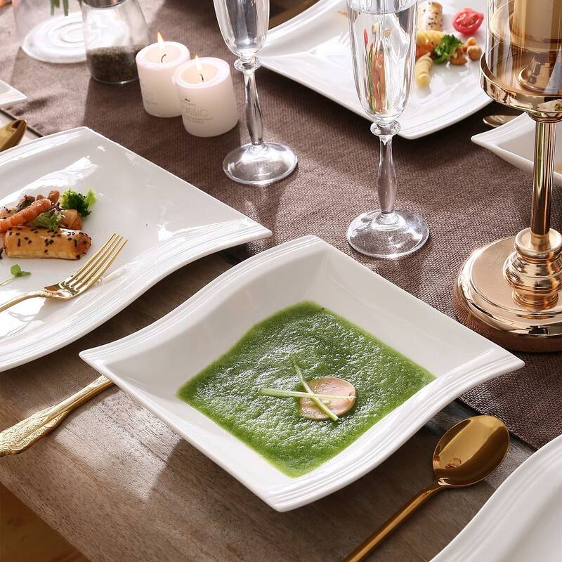 MALACASA Flora 12-Piece Porcelain Dinner Set (Service for 6)