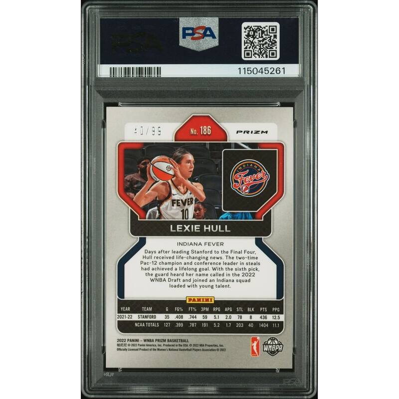 Lexie Hull 2022 Panini Prizm WNBA Purple Signed Basketball Rookie Card #186 Graded PSA 9 Auto 10 40/99 115045261 - 8' x 11'