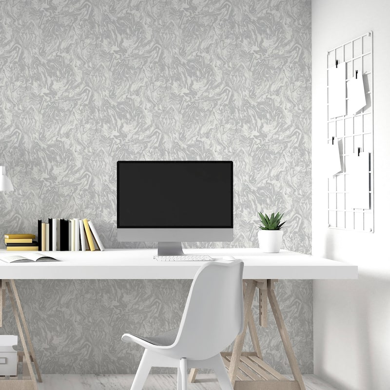 Arthouse Osgood Grey Marbled Wallpaper