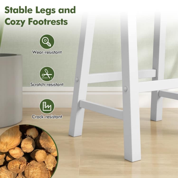 Set of 2 Classic 24 Inch Backless Counter Height Stools for Kitchens - 18" x 14" x 24" (L x W x H)