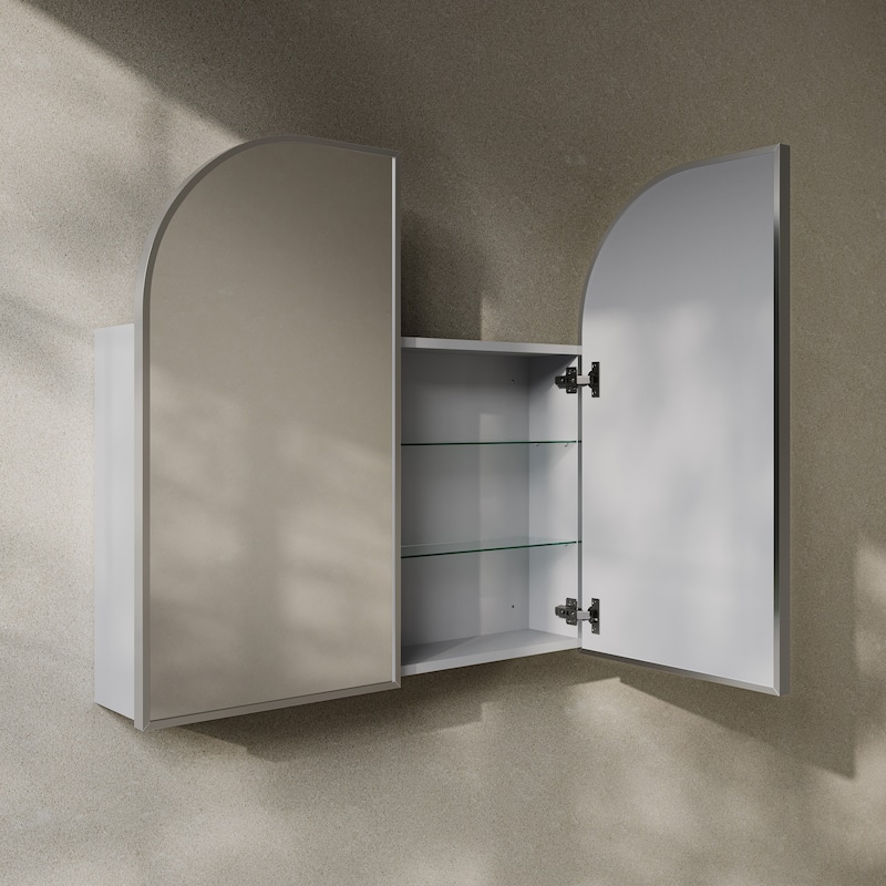 Porte 32 X 31 Arched Recessed/Wall Mount Medicine Cabinet With Mirror In Chrome - 32 x 31