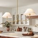 preview thumbnail 1 of 22, Rennnsan 2-Light Modern Black/Gold Linear Fabric Cone Large Pendant Light for Kitchen Island Gold