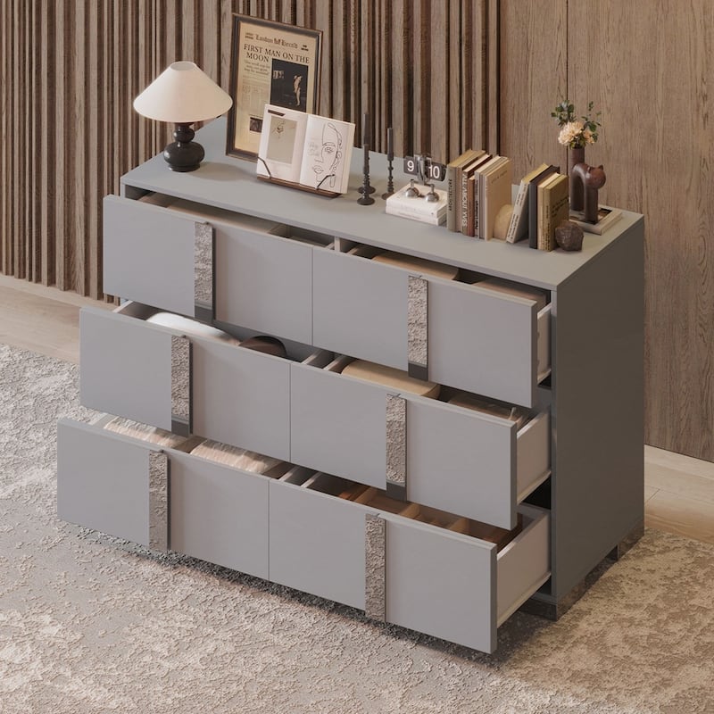 Elegant Modern Dresser with Metal Handle