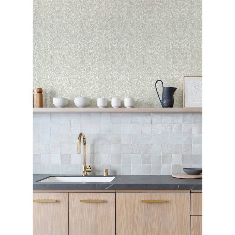 A-Street Prints Elma Taupe Fiddlehead Wallpaper