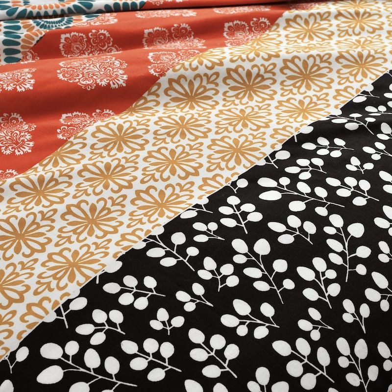 Lush Decor Bohemian Stripe Reversible 3 Piece Cotton Duvet Set
