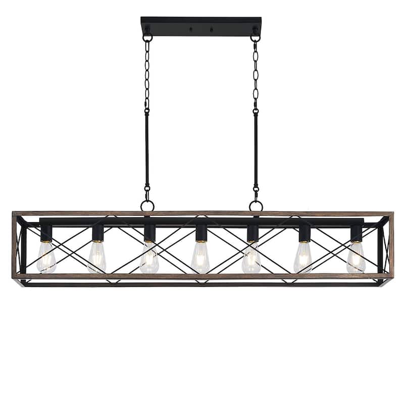 7-Light 48In Linear Modern Farmhouse Kitchen Chandelier - 48''