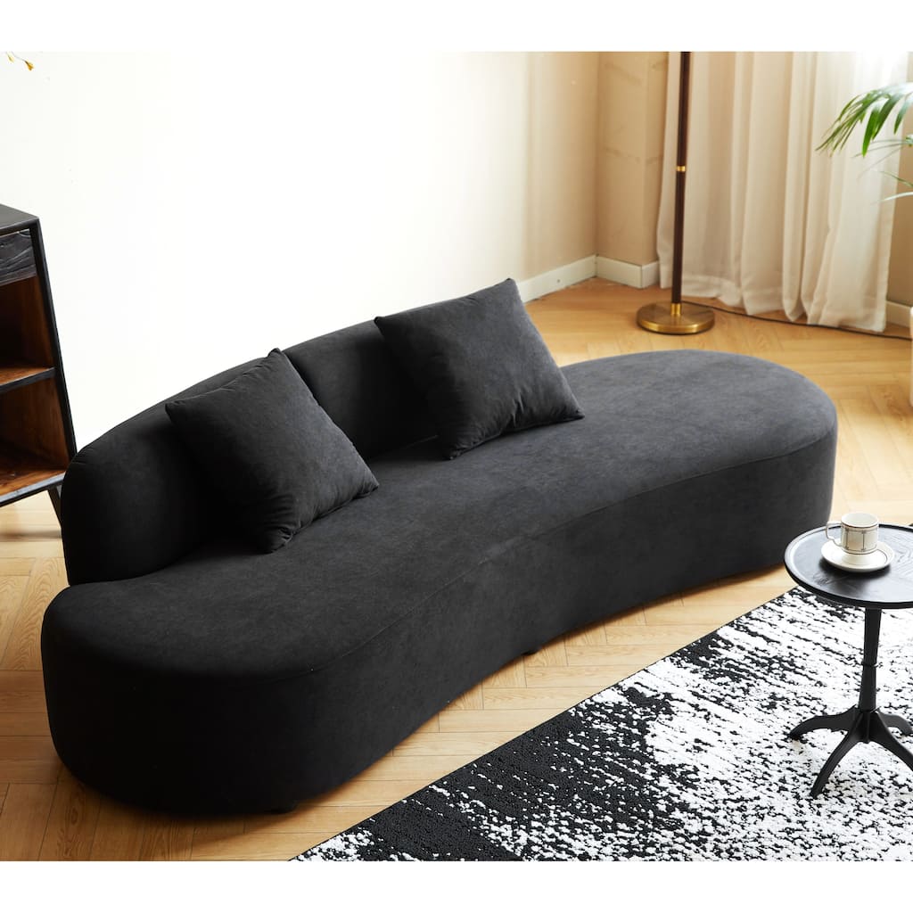 90.2'' Elegant Half Moon Design Curved Luxury 4-Seat Sofa with High-Density Foam Filled