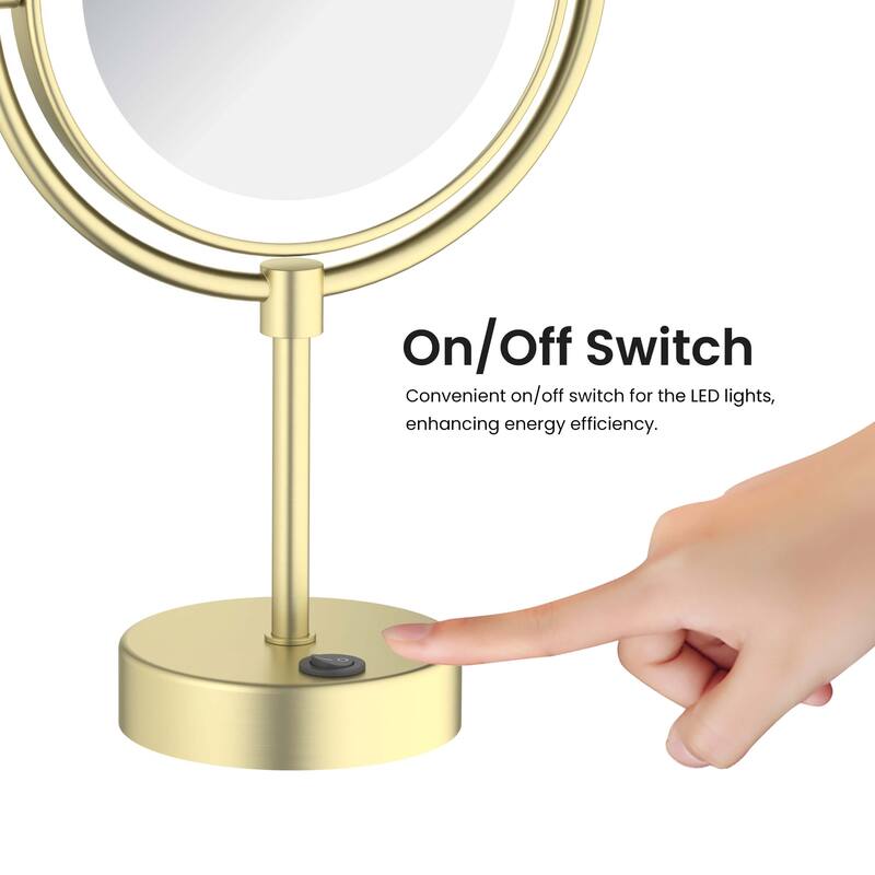 Circular LED Free Standing Magnifying Make Up Mirror