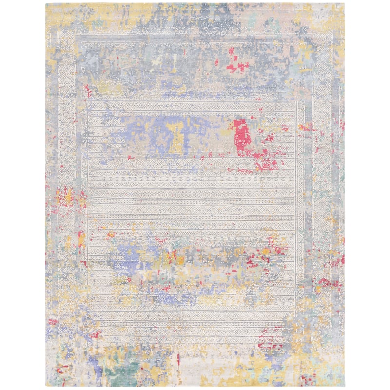 SAFAVIEH Couture Hand-knotted Centennial Kordula Modern Abstract Silk Rug - 10' x 14' - Multi