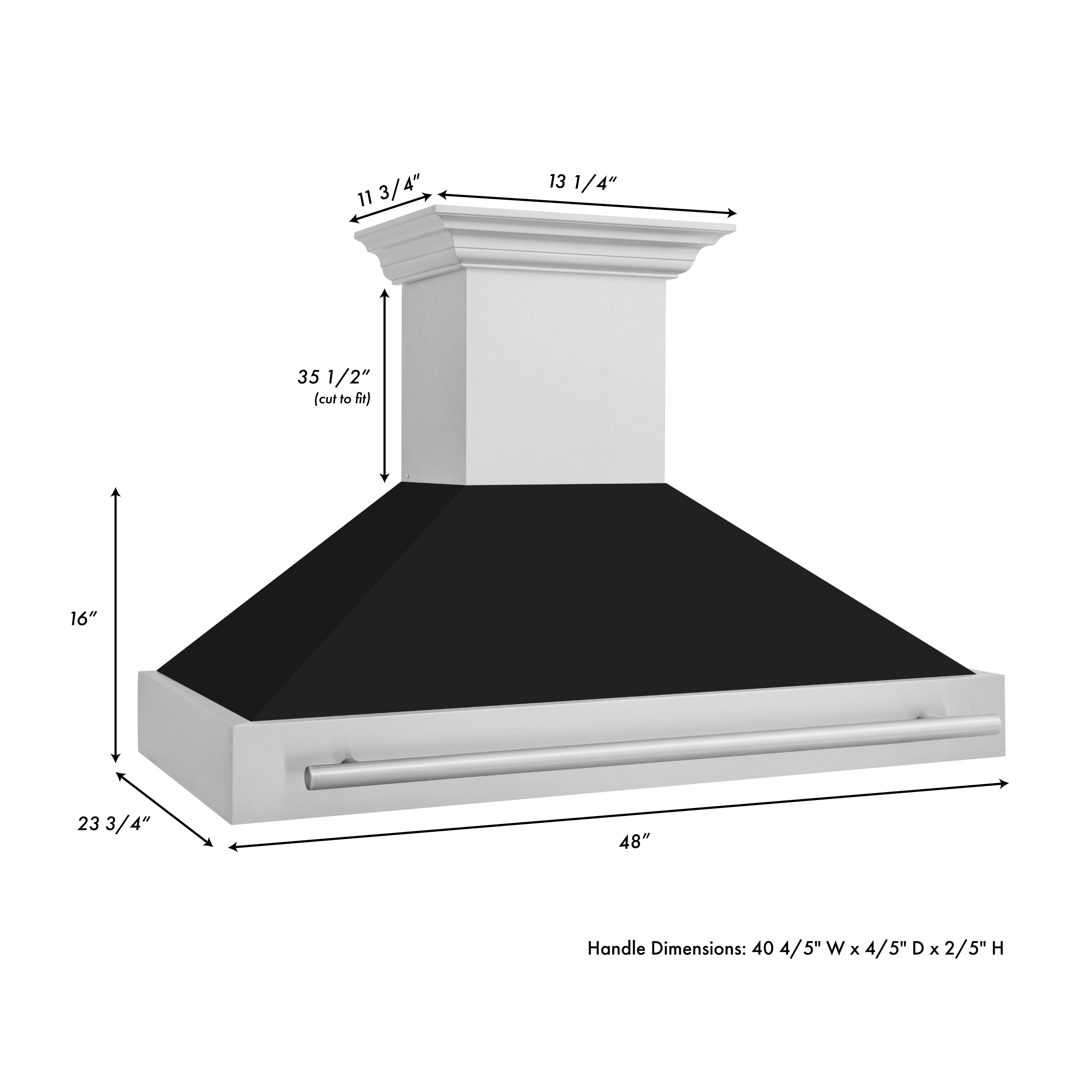 ZLINE Black Stainless Steel Range Hood with Black Stainless Steel Handle -  Bed Bath & Beyond - 36292192