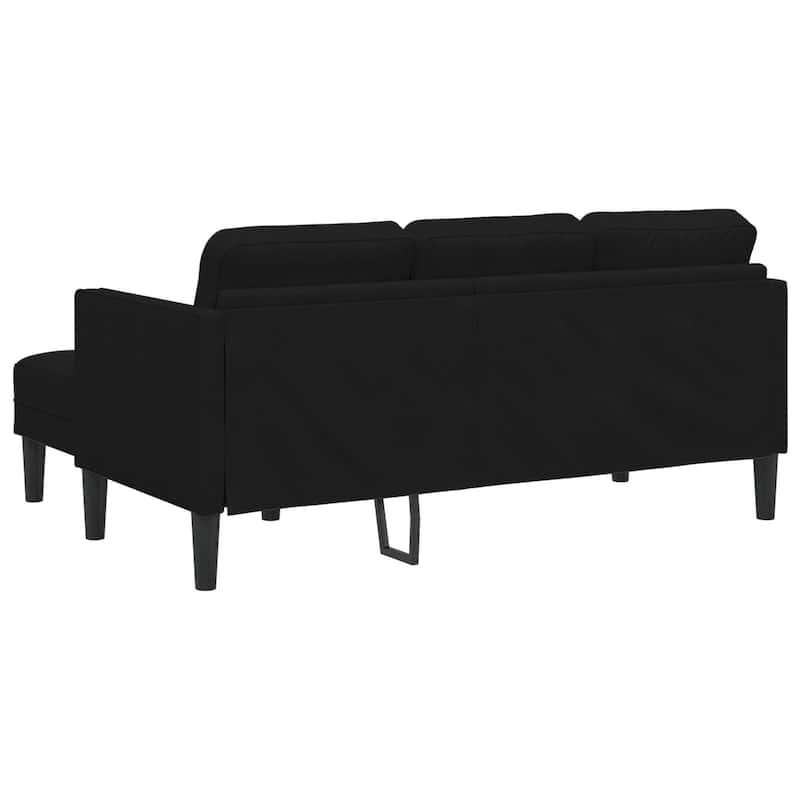 vidaXL Garden Sofa L-Shaped Black/Dark Grey/Light Grey Velvet - 68.1 x 51.6 x 26.4