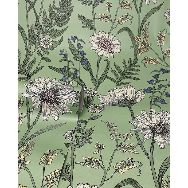 Fine Decor Arden Sage Wild Meadow Wallpaper