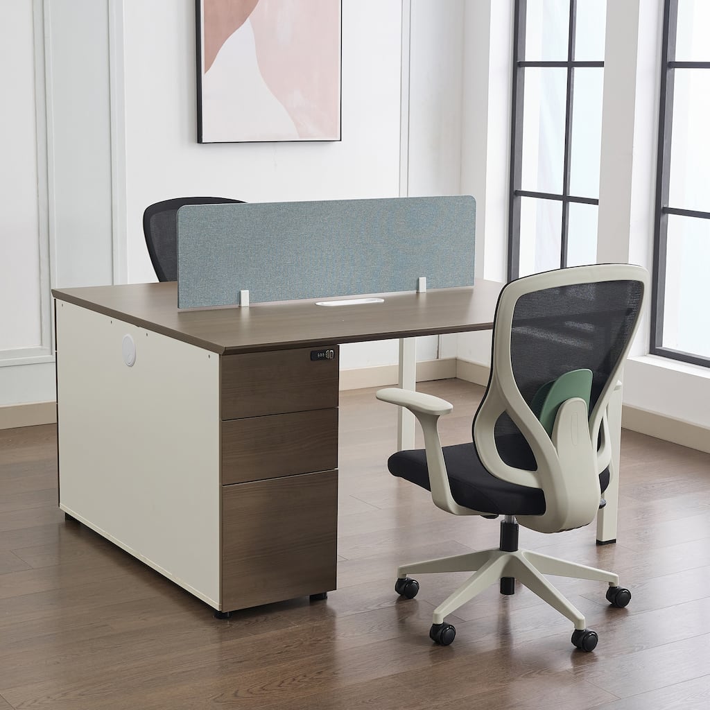 2 Person Attachable Workstation Desks with Chairs Combination