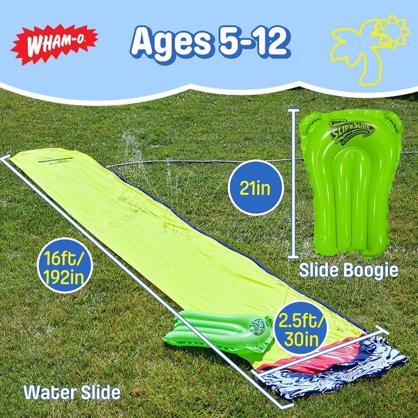 Wham-O Slip N Slide 16ft Super Slip Lawn Water Slide with Wham-O Slip N Slide 16ft Super Slip Lawn Water Slide with