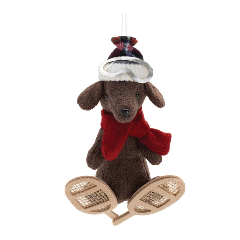 Plush Ski and Snowboard Dog Ornament (Set of 6) - N/A