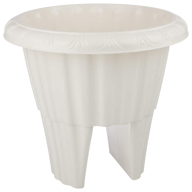 Pure Garden 13.5-n Round Railing Planter - 2.64-Gal Outdoor Flower Pot