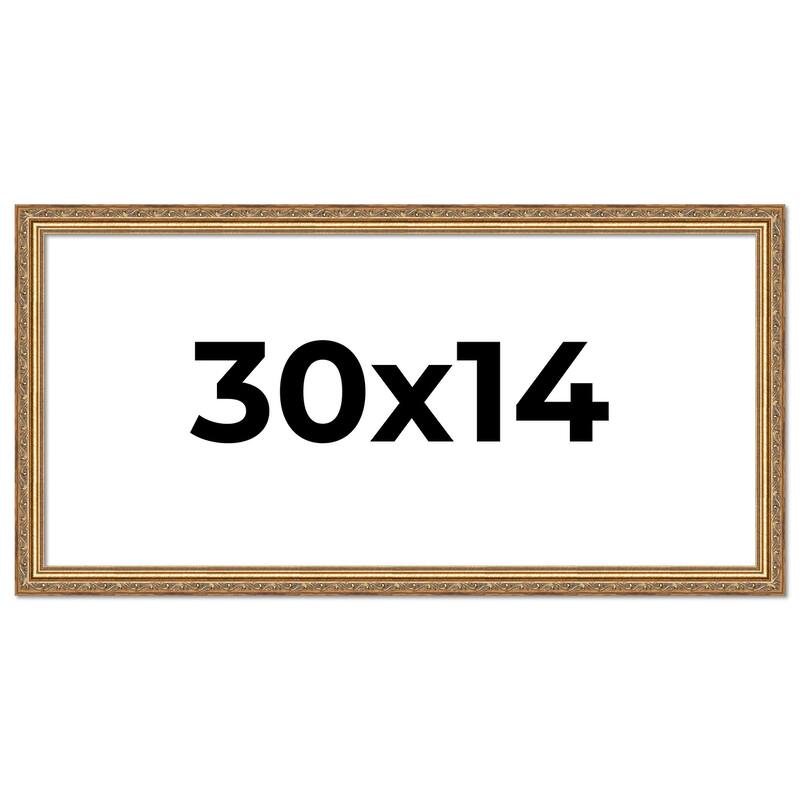 30x14 Frame Red Solid Wood Picture Frame Width 1.75 Inches | Interior Frame Depth 1 13/16 Inches