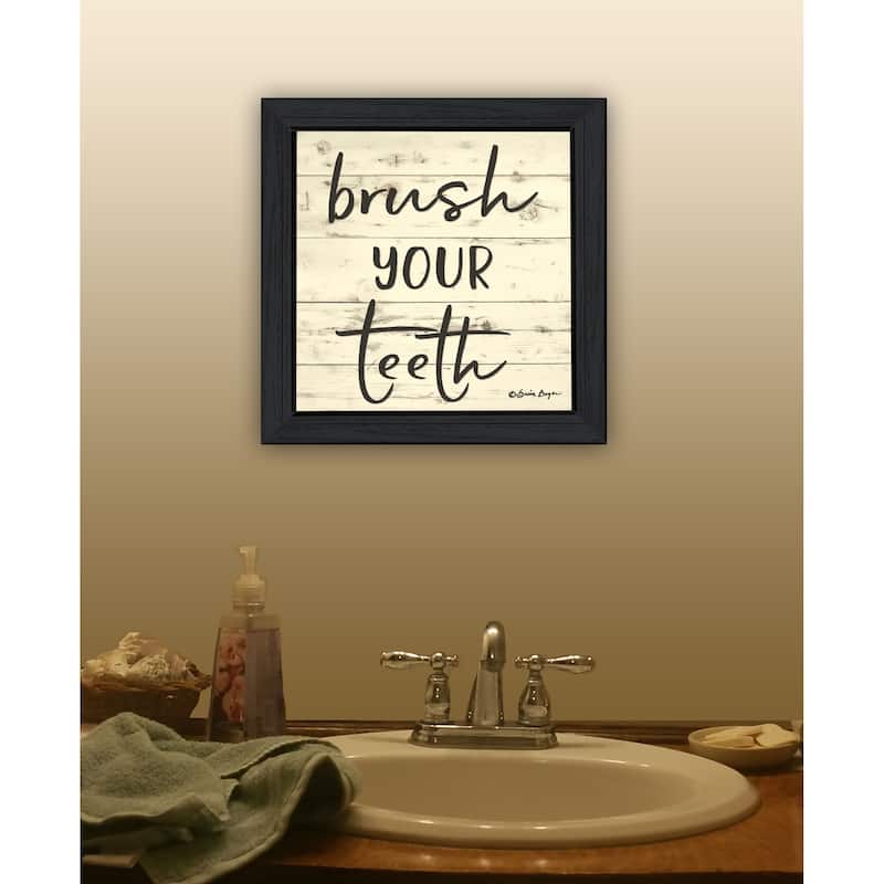 TrendyDecor4U Contemporary "Brush your Teeth" Framed Print Wall Art