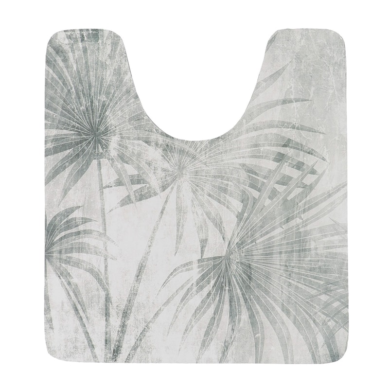 Decorative Contour Bath Mat 20x18 Ultra Absorbent Quick Dry Rug - Palm Breeze