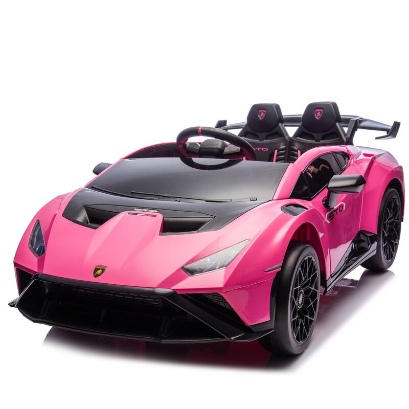 Lamborghini Huracan Sto 24V Kids Electric Ride-On Drift Car:Speeds 1.86-5.59 MPH,Ages 3-8, Foam Front Wheels,Drift Feature