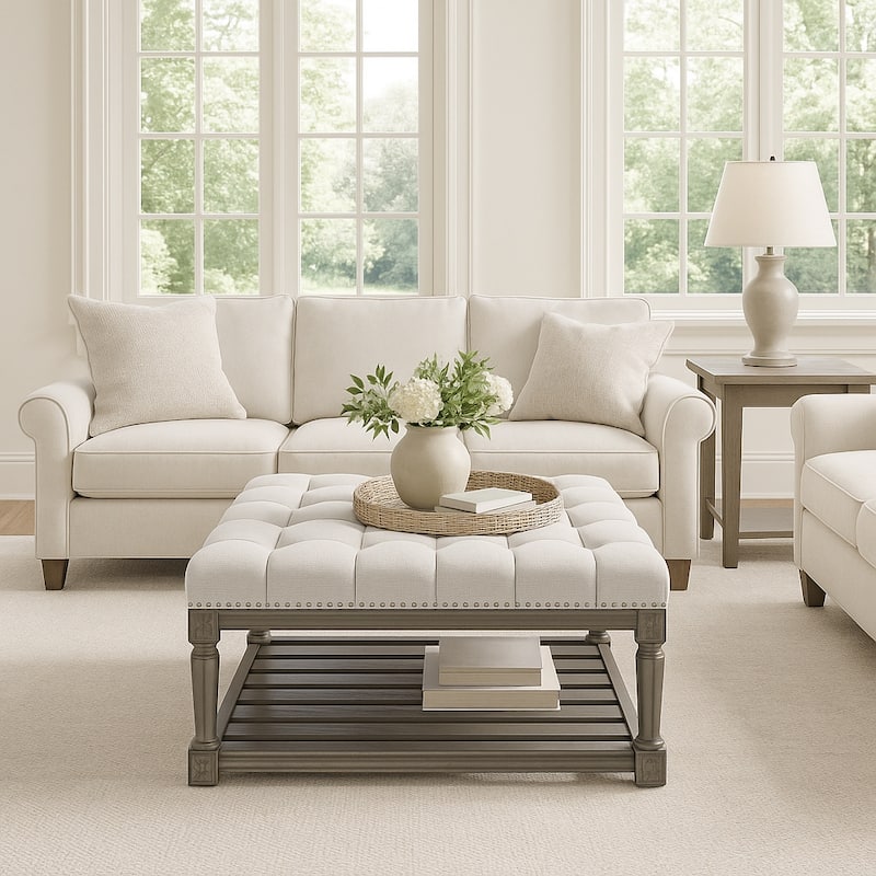 Maven Lane Mesa Square Upholstered Coffee Table