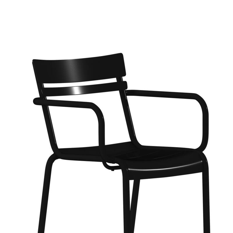 2PK Modern Commercial Grade 2 Slat Indoor/Outdoor Steel Stack Chairs