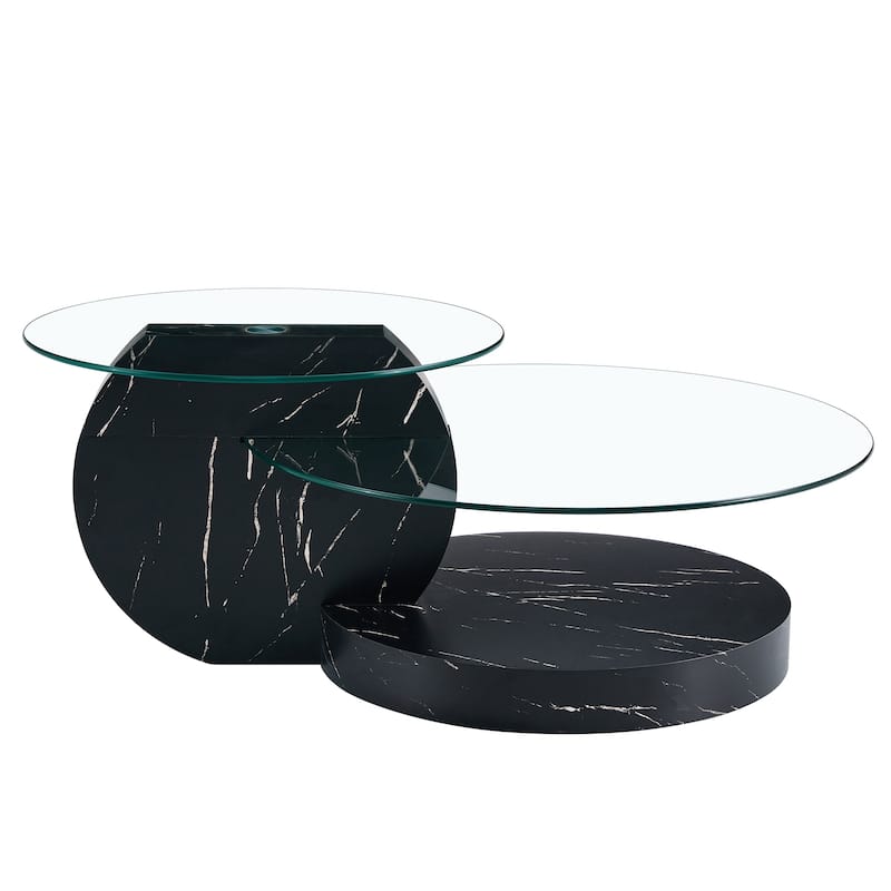Modern and Practical Double-layer Round Coffee Table Sofa Side Table