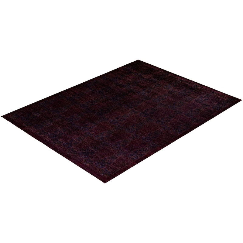 Overton Hand Knotted Wool Vintage Inspired Modern Contemporary Overdyed Red Area Rug - 9' 0" x 11' 10"