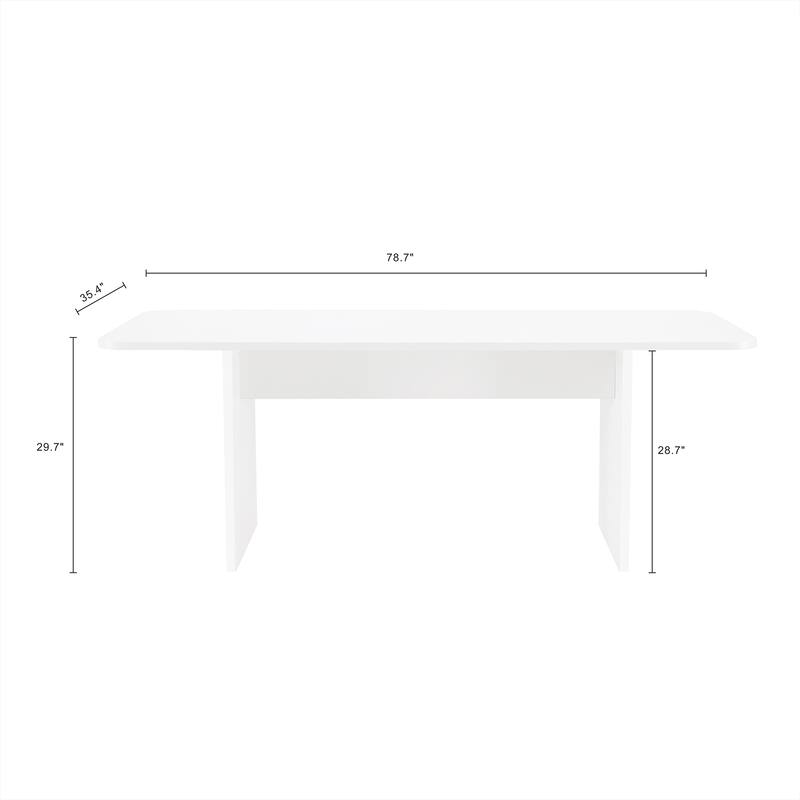 Manhattan Comfort Modern Ella 78.7 In White Dining Table