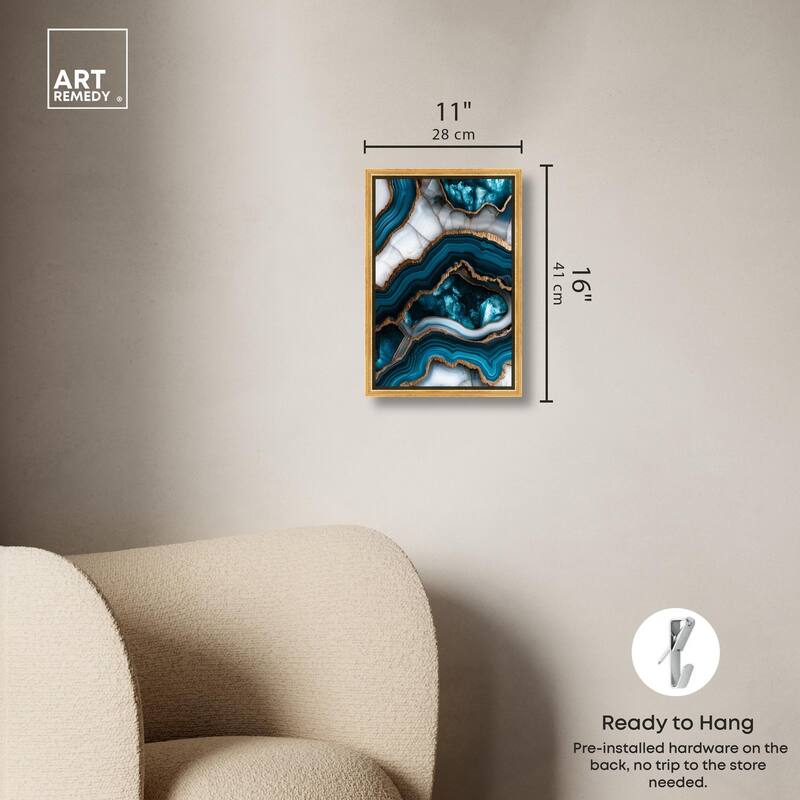 Teal Tectonic III Canvas by Art Remedy
