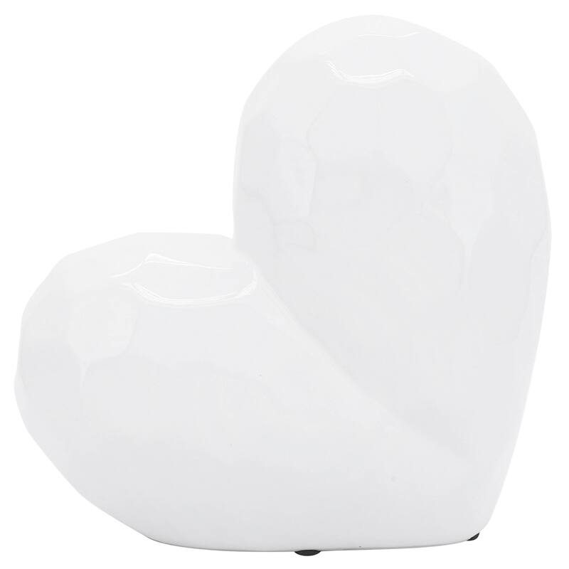 Modern Stone Ceramic Geometric Heart Sculpture