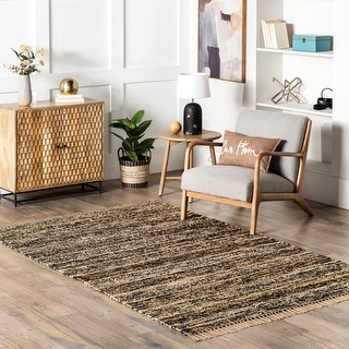 Nuloom Julane Striped Jute Tassel Area Rug