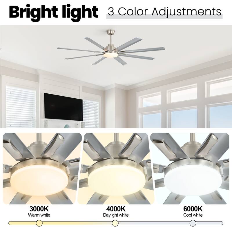 72 Inch Smart Ceiling Fan with Light