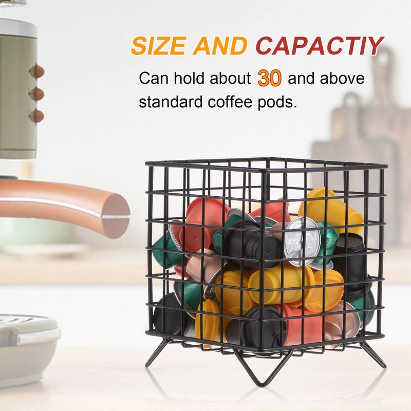 2pcs Coffee Pod Holder, Metal K Cup Holder, Coffee Pod Storage Basket
