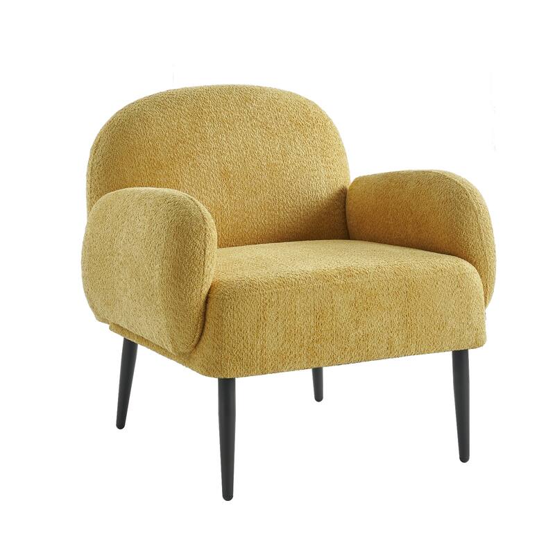 Abe Modern Boucle Accent Chair with Adjustable Metal Legs by HULALA HOME