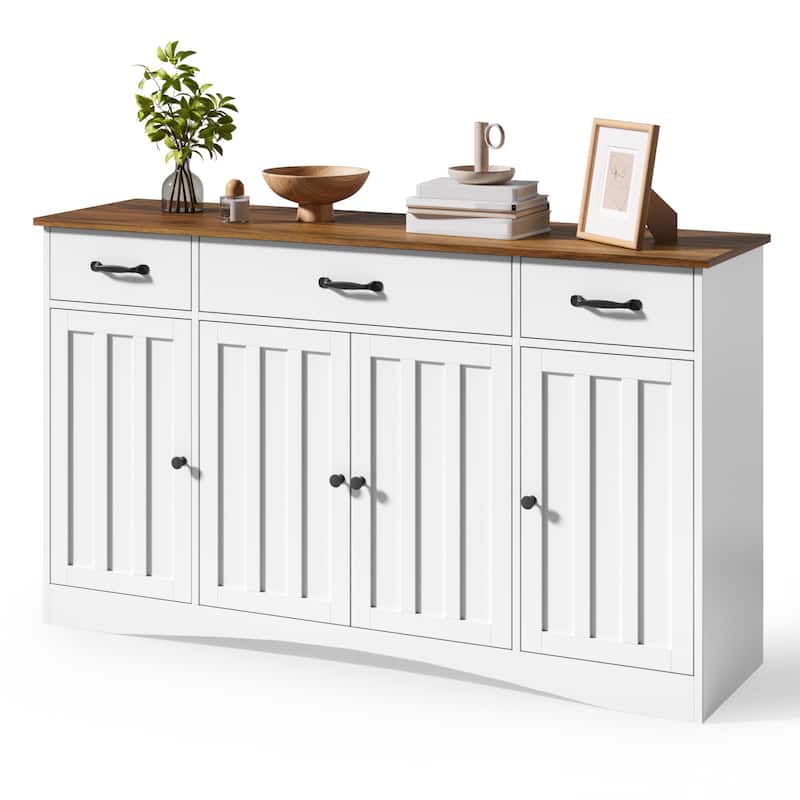 Sideboard Buffet Cabinet with Storage, Modern Kitchen Sideboard and Coffee Bar with Drawers and Doors