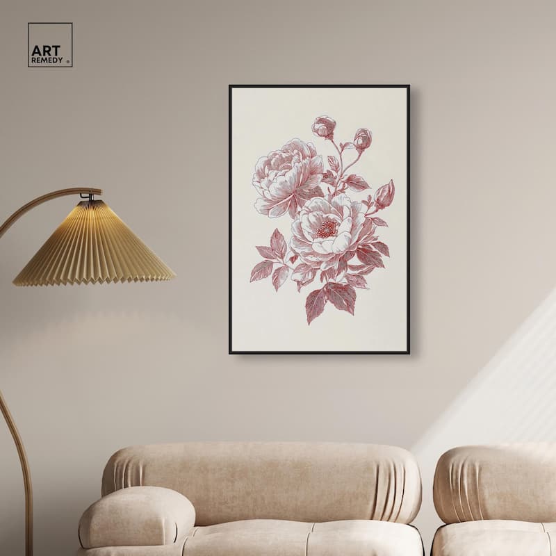 Breezy Red Pencil Blooms Canvas by Art Remedy