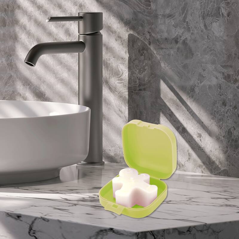 Seal Large with Cover Soap Holder for Bathroom 1 Pc - Green - 3.11"x3.11"x1.5"