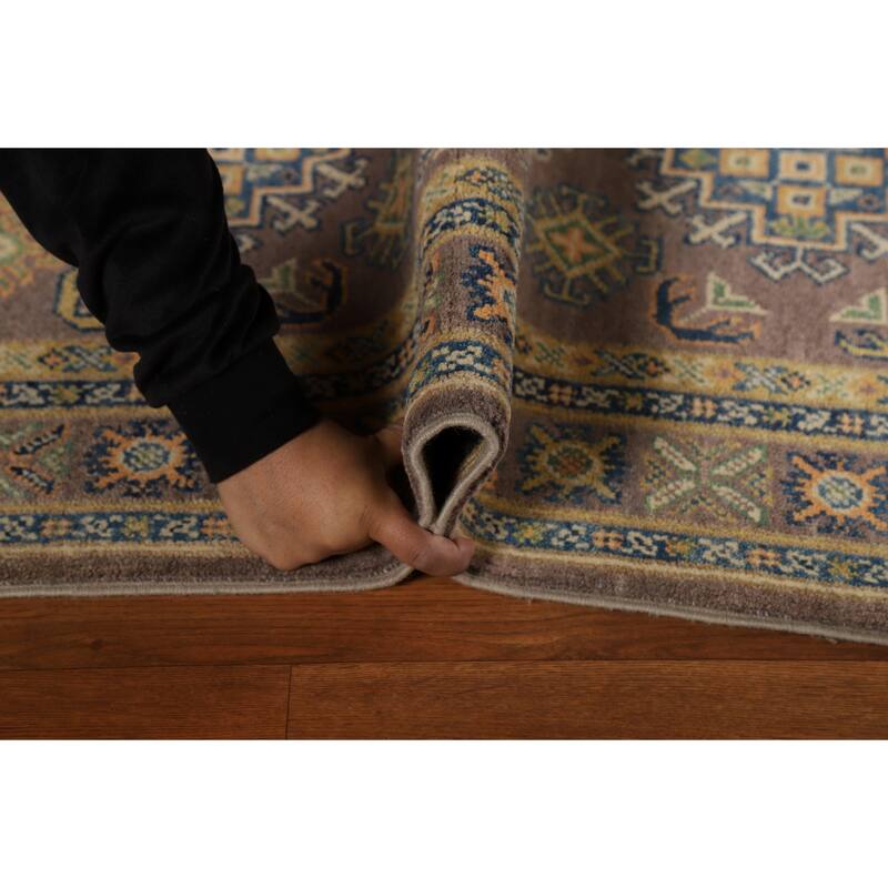 Brown Kazak Foyer Rug Handmade Traditional Wool Carpet - 2'9"x 4'3"