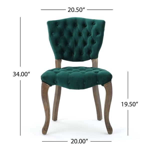 dimension image slide 4 of 8, Maison Rouge Anwar Tufted Dining Chairs- (Set of 2)