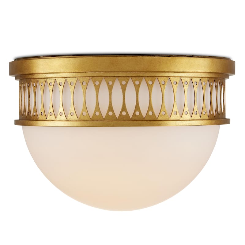 Currey & Company Lola 16.25" Gold LED Flush Mount - Contemporary Gold Leaf - 11.5"h x 16.25"dia.