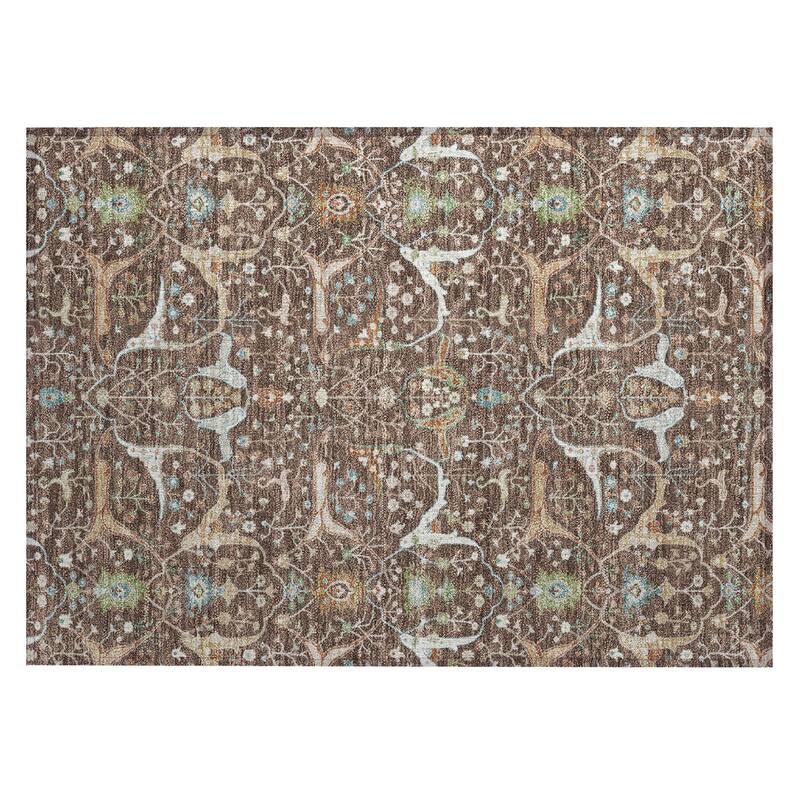 Machine Washable Indoor/ Outdoor Traditional Persian Chantille Rug