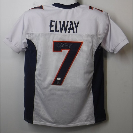 John Elway Autographed Denver Broncos White Size XL Jersey JSA